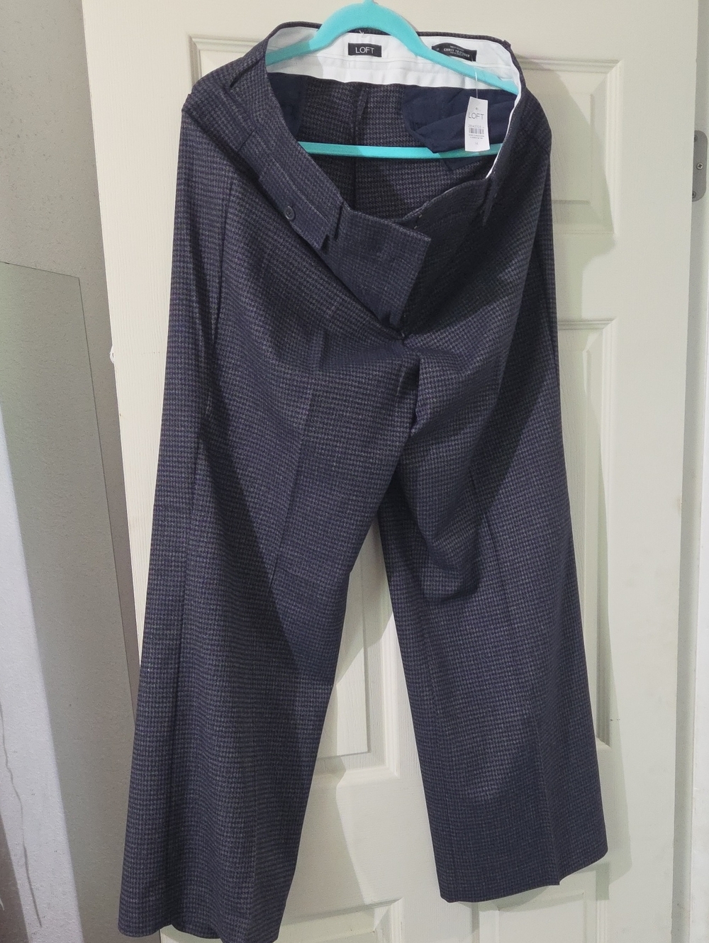 LOFT NWT Navy and Gray Micro-Check Dress Pants